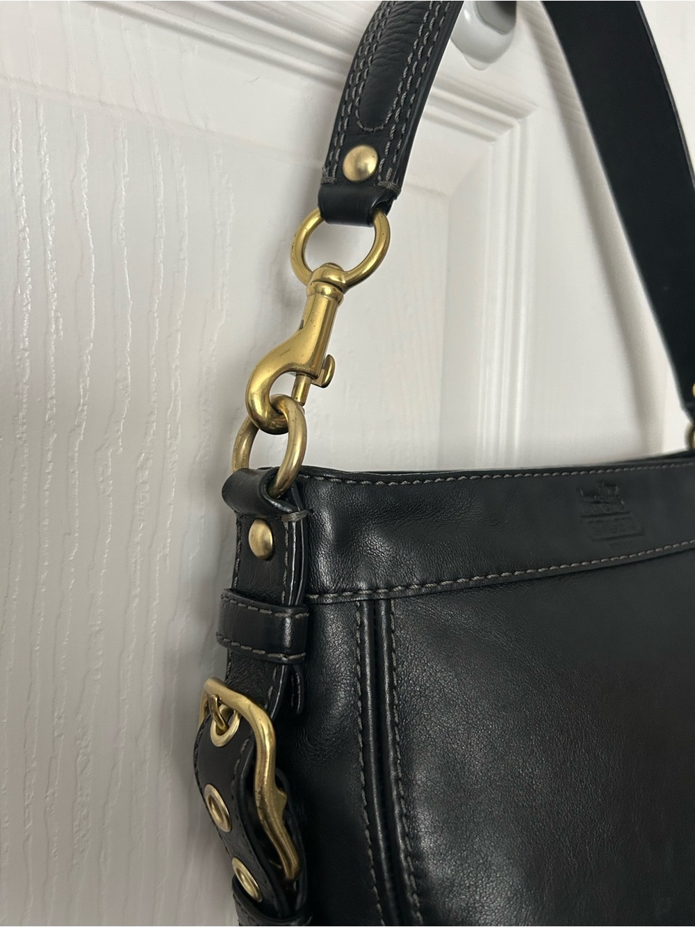 Coach Mini Zoe Black Leather Hobo/Shoulder Bag - Picture 2 of 5